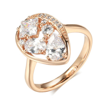 Fashion Unique Filled 14K Rose Gold AAA Zircon Diamonds Daily Fine Jewellery Gifts for Women